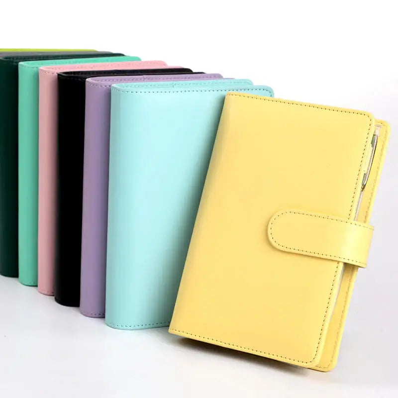 A6 PU Leather Budget Binder — Cash Envelope Savings System with Binder Pockets
