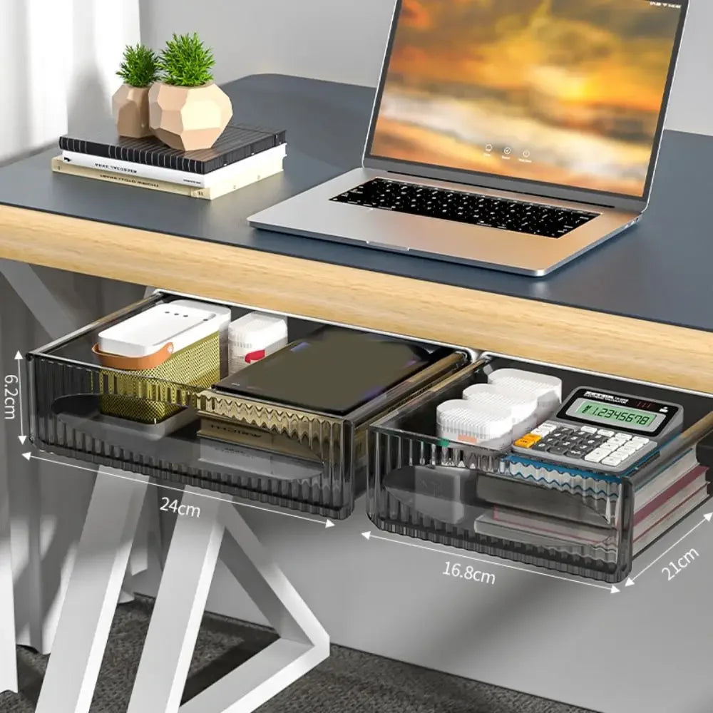 Under Desk Hidden Drawer Self-Adhesive Storage Organizer for Office