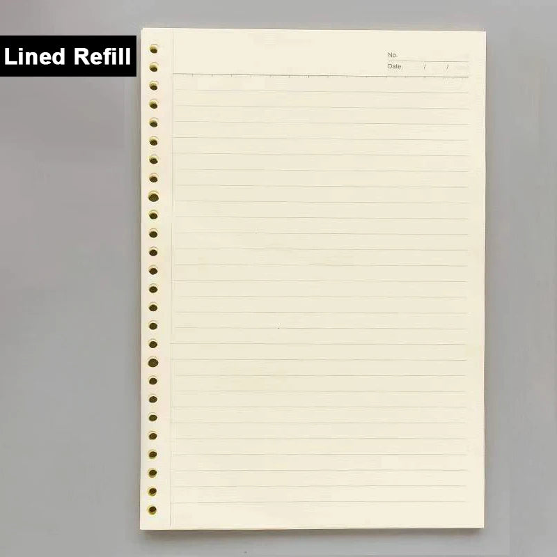 Loose Leaf Binder Notebook A5 B5 A4 with Refill Paper and Dividers
