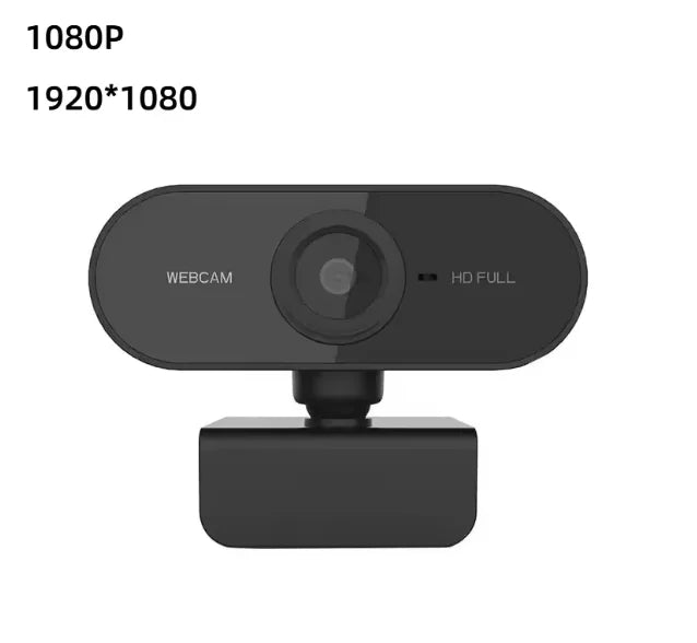 USB Webcam with Microphone — 360° Rotatable HD Camera for Laptop, Desktop & Video Calls