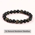Natural Stone Beads Bracelet — Amethyst, Tiger Eye, Crystal & More