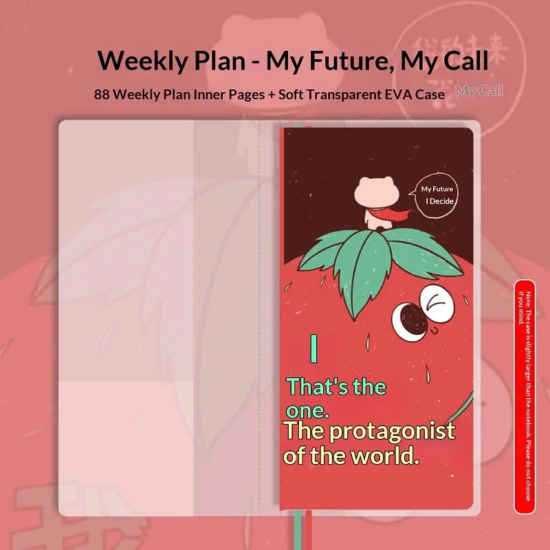 Undated Weekly Planner Book with Illustrated Cover Designs, Daily Schedule Organizer Notebook with Optional Planner Cover