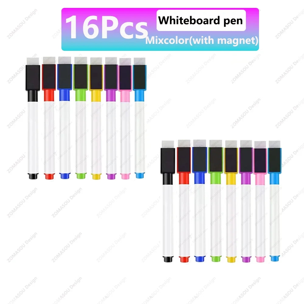 Magnetic Dry Erase Markers with Eraser Cap, Fine Tip Whiteboard Markers for Home, Office, School and Classroom, 1 to 48 Pack