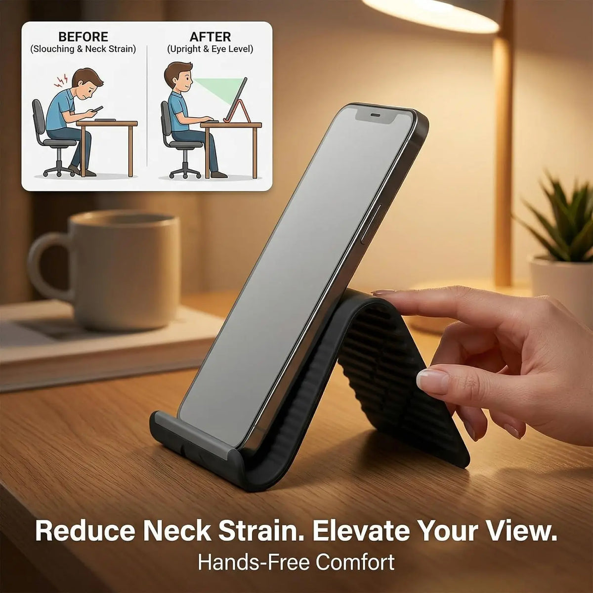 Foldable Silicone Phone & Tablet Stand with Flexible Core