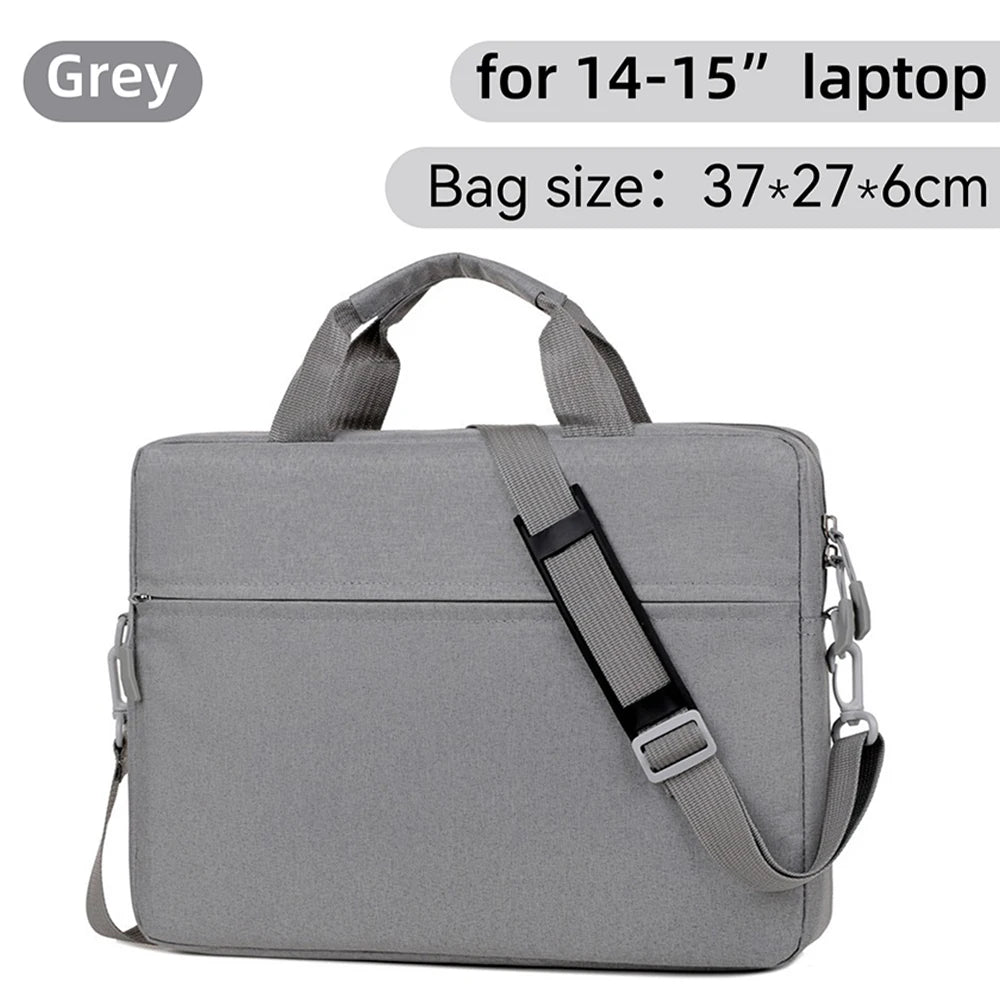 Laptop Sleeve Bag with Shoulder Strap and Handle, Water-Resistant Portable Carrying Case for 14 and 15.6 Inch Laptops and Notebooks