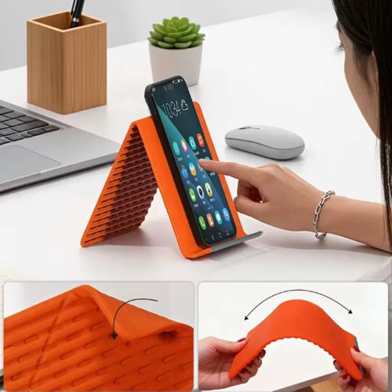 Foldable Silicone Phone & Tablet Stand with Flexible Core
