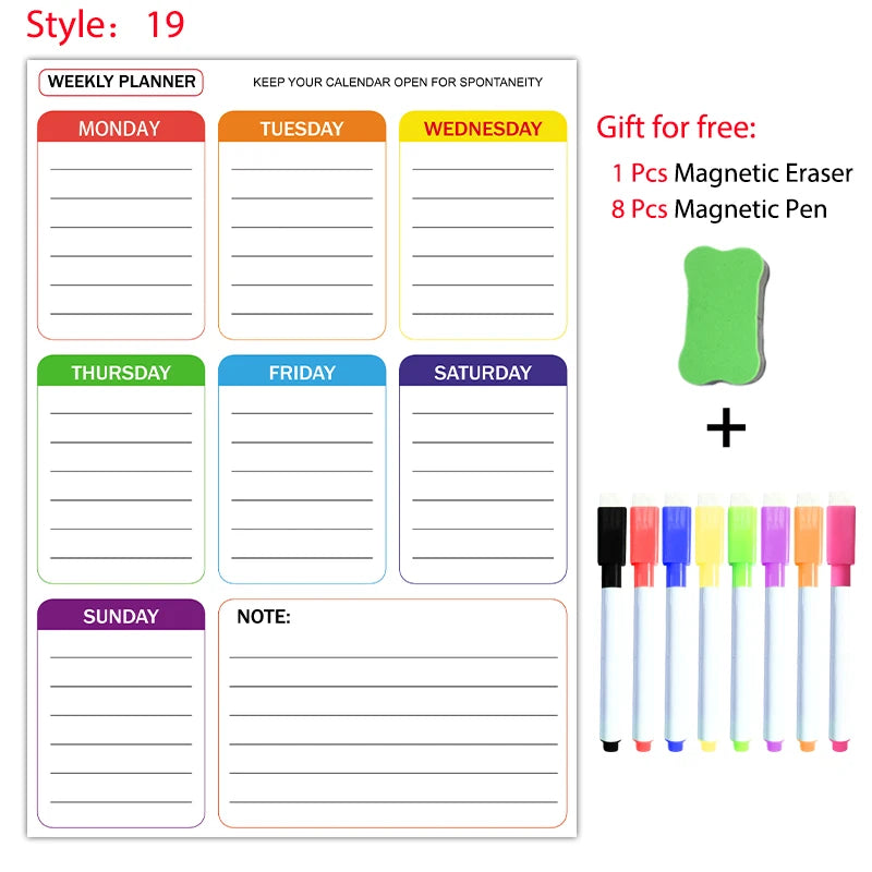 A3 Magnetic Dry-Erase Planner — Monthly & Weekly Fridge Calendar