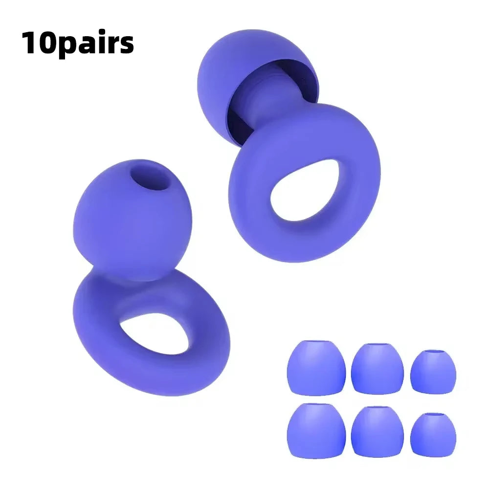 Quiet Ear Plugs for Noise Reduction — Soft Reusable Hearing Protection for Sleep, Swim & Work, 8 Tips in XS/S/M/L