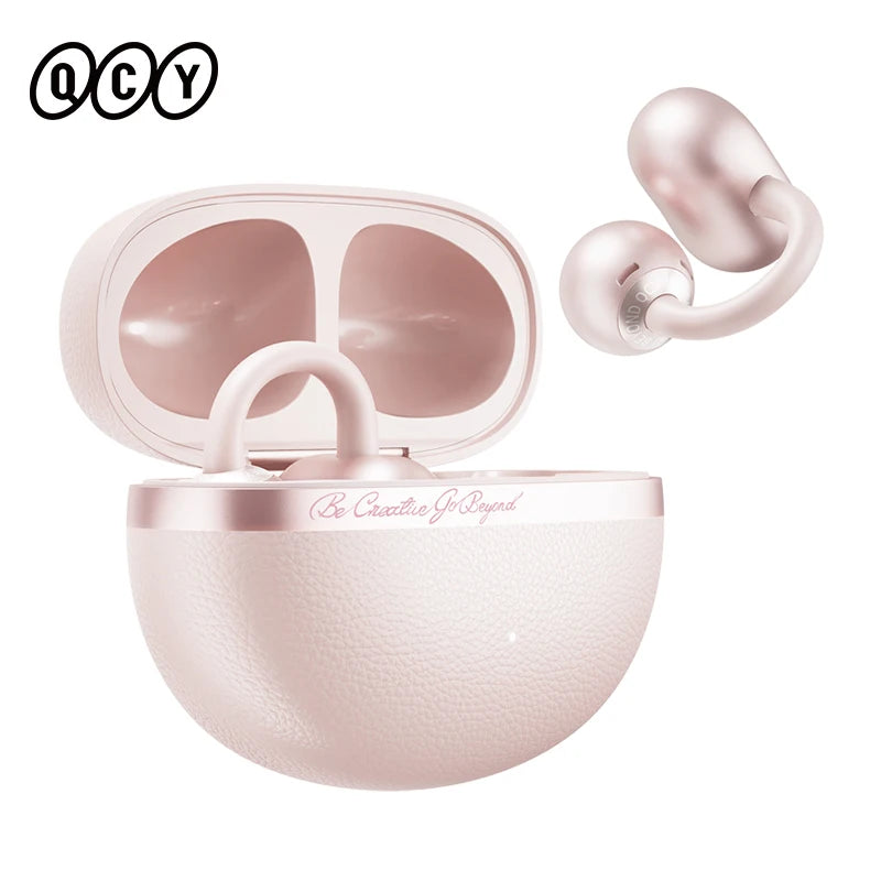 QCY Crossky C50 Open-Ear Bluetooth 6.0 Earbuds — Clip-On Sport Design with AI Clear Call & Bass Boost