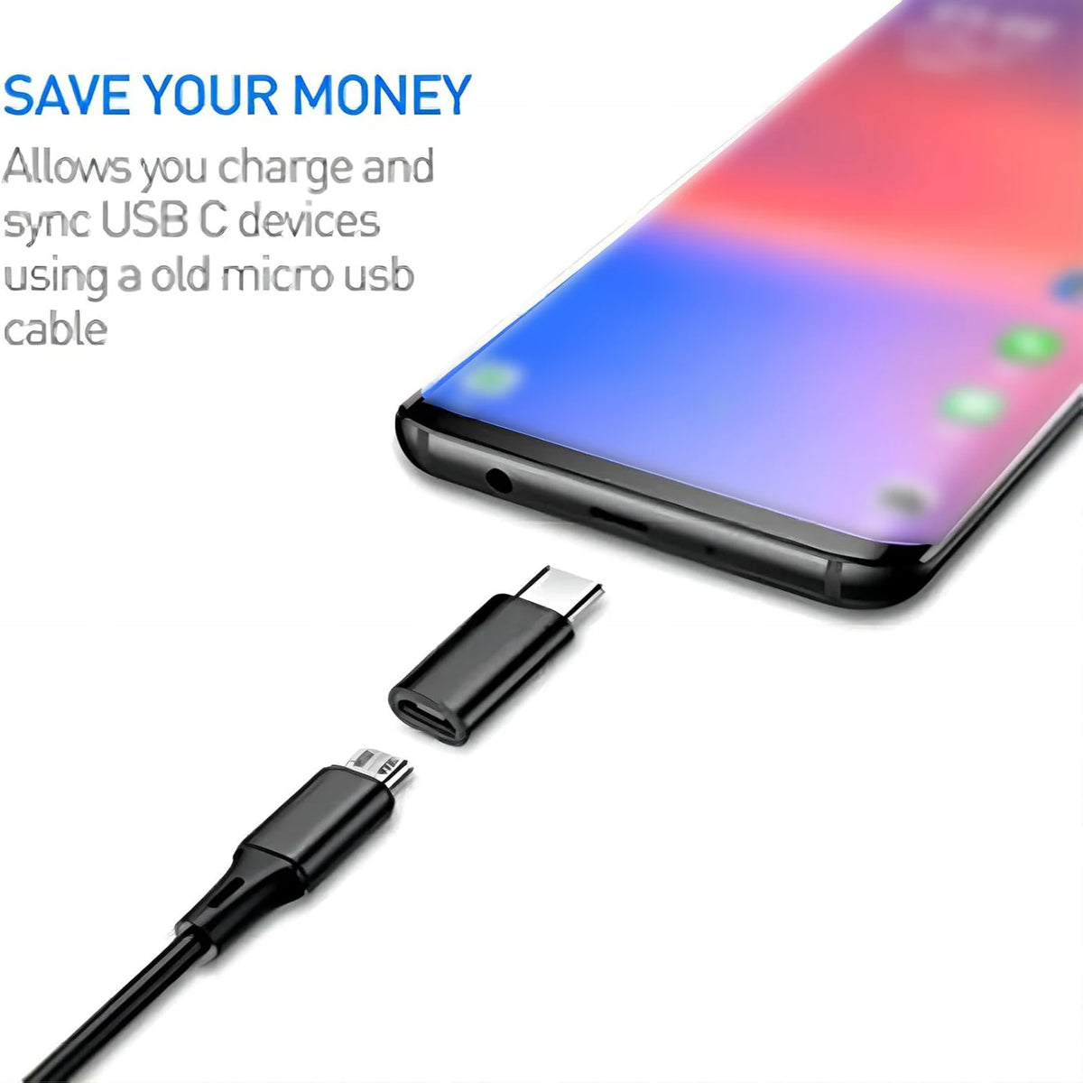 8-in-1 USB to USB-C Adapter Set — Micro USB & USB-C Female to USB Male Converter for Laptop & Car
