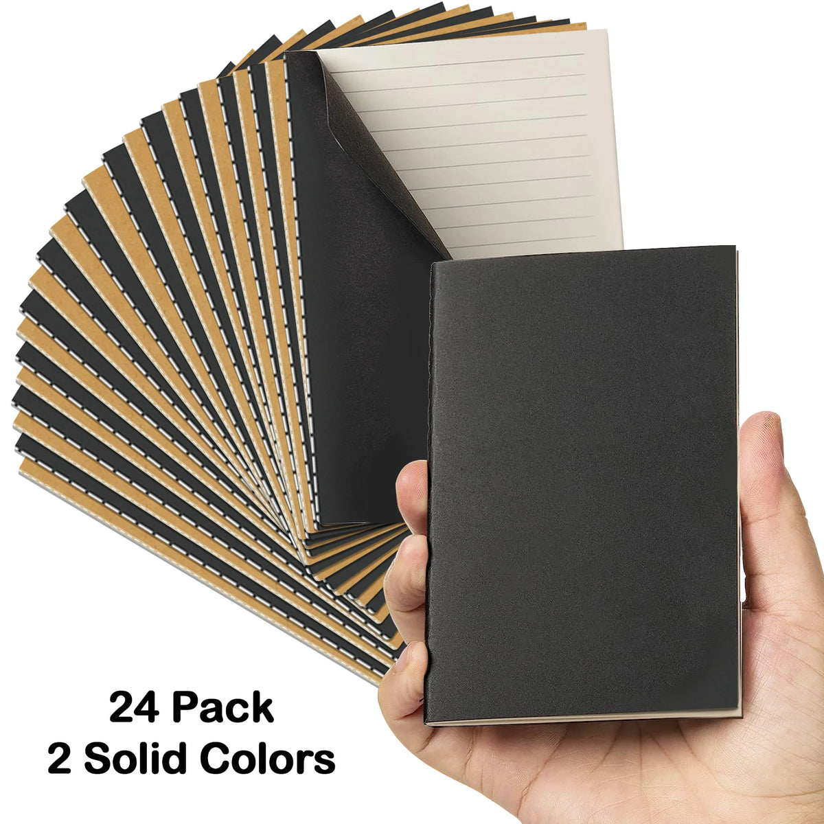 24-Pack Pocket Notebooks — Colorful College Lined Journals for Writing & Drawing