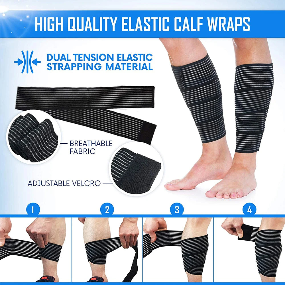 Adjustable Elastic Support Wrap with Hook-and-Loop Closure