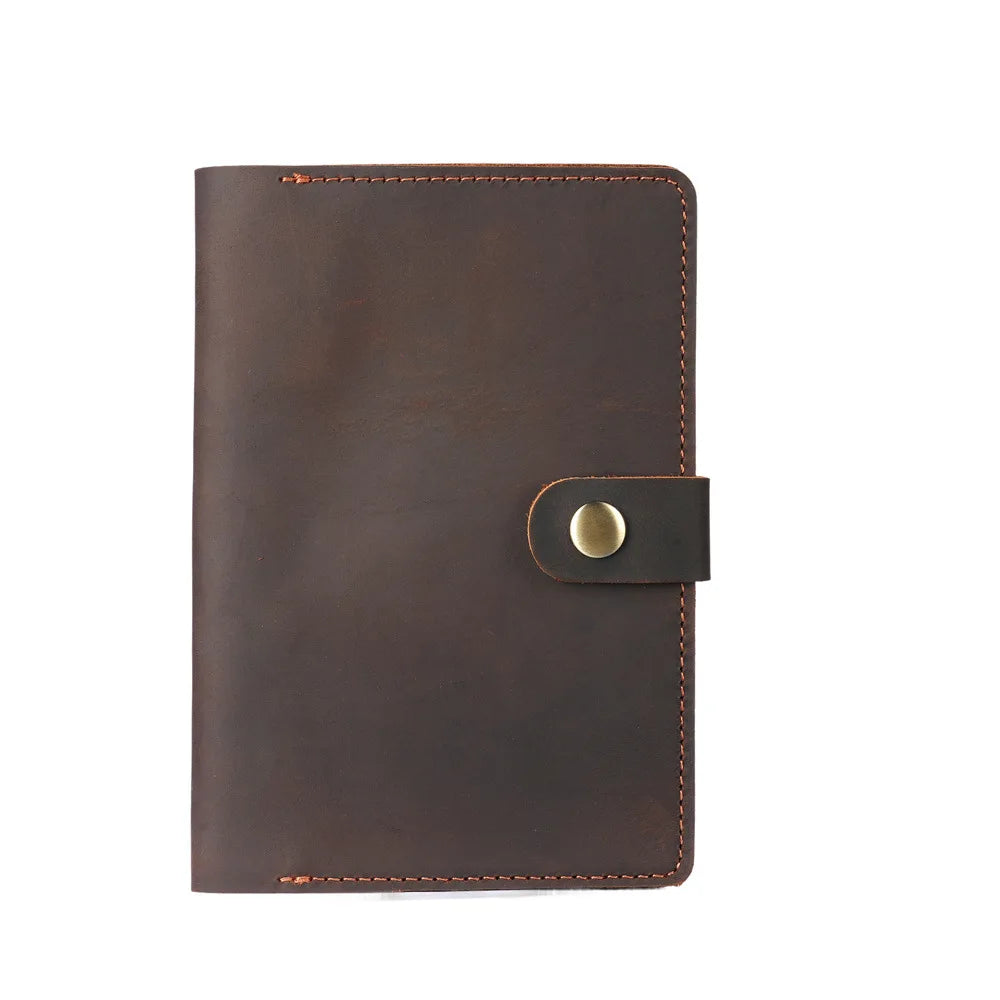 Leather Journal Cover with Pen Holder, Refillable Pocket Notebook Diary Fits 3.5 x 5.5 Inch