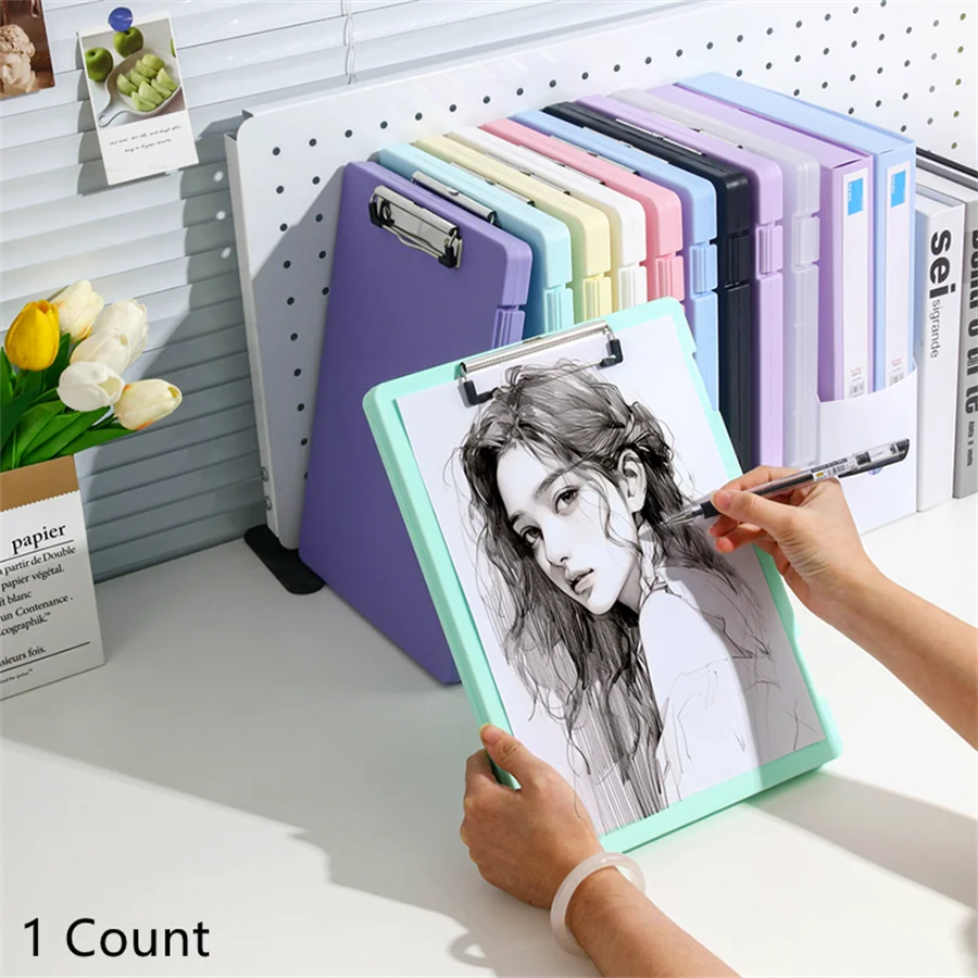 A4 Document File Folder Organizer with Clip Board for Test Papers, Office Documents and Desk Storage
