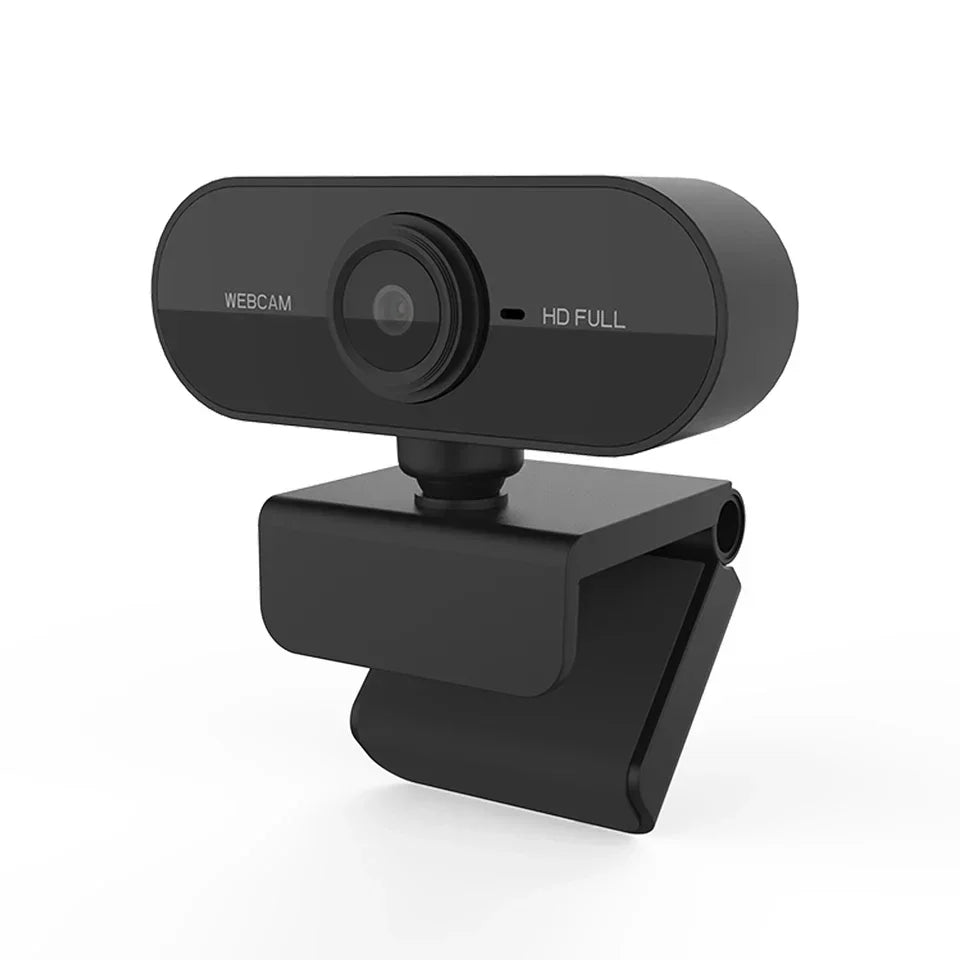 USB Webcam with Microphone — 360° Rotatable HD Camera for Laptop, Desktop & Video Calls