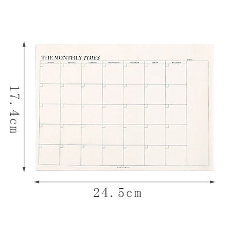 Undated Planner Notebook — Weekly or Monthly Schedule