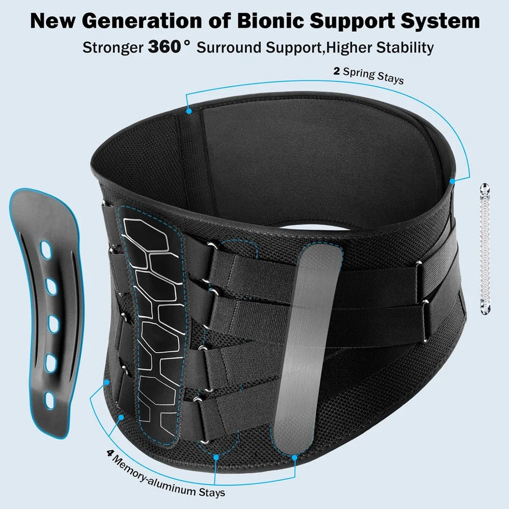 Adjustable Lower Back Support Brace with 3D Lumbar Pad