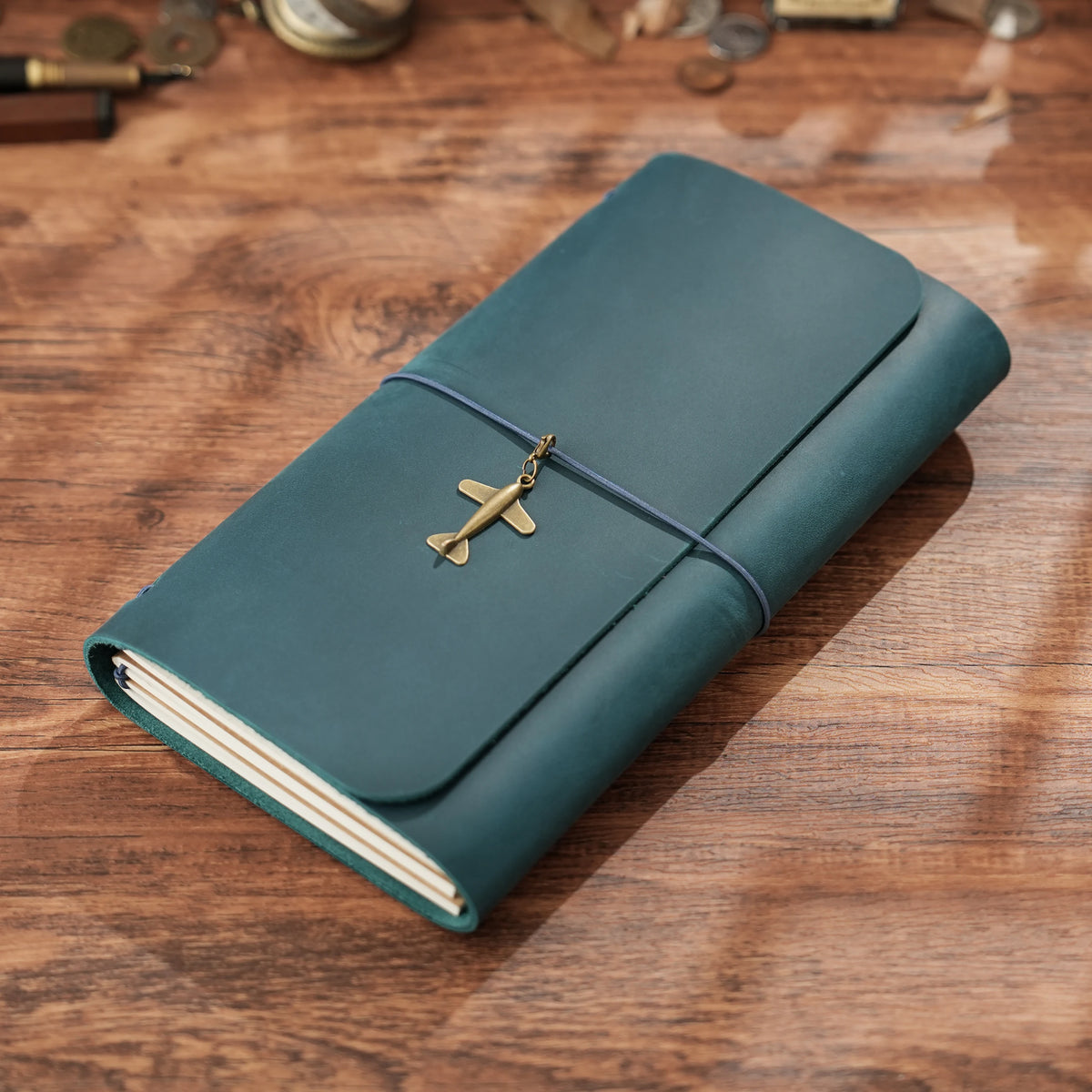 Trifold Leather Journal, Handmade Refillable Travel Journal Notebook