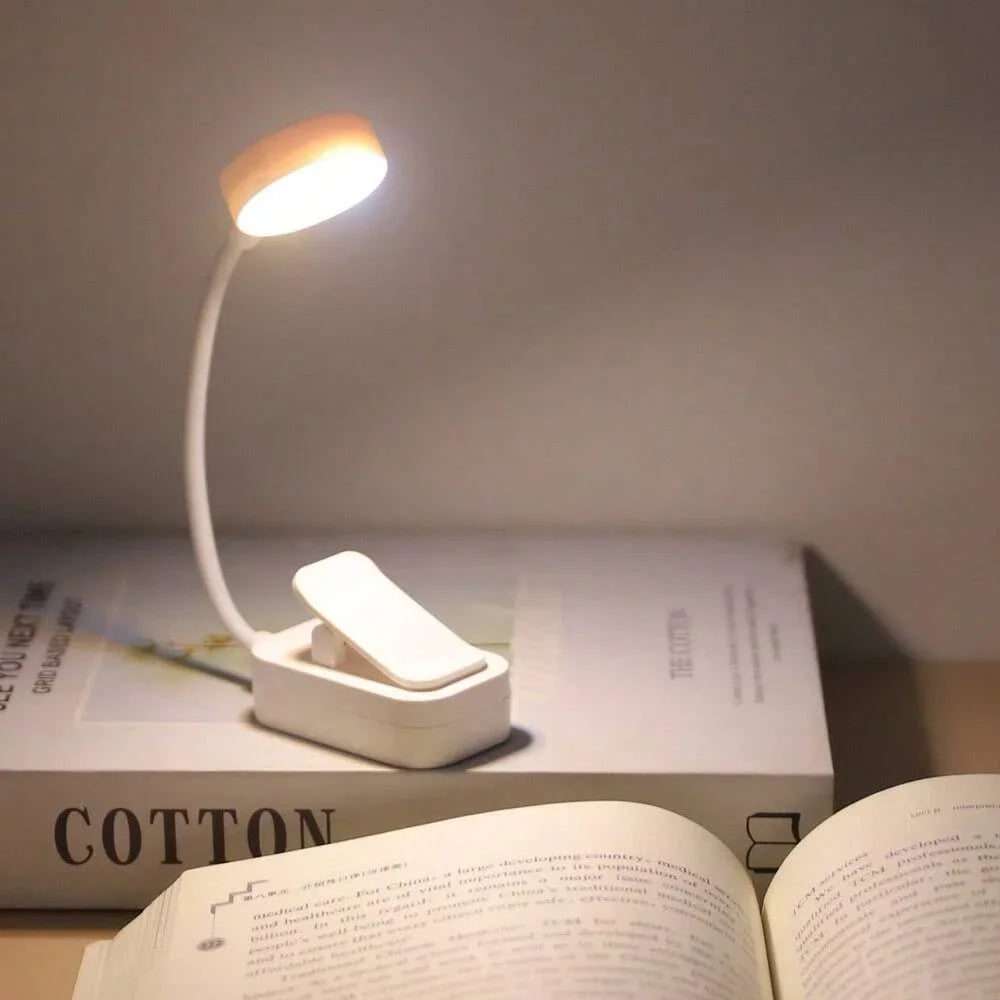 Mini Clip-On LED Reading Light — 3 Modes, Adjustable for Books & Study