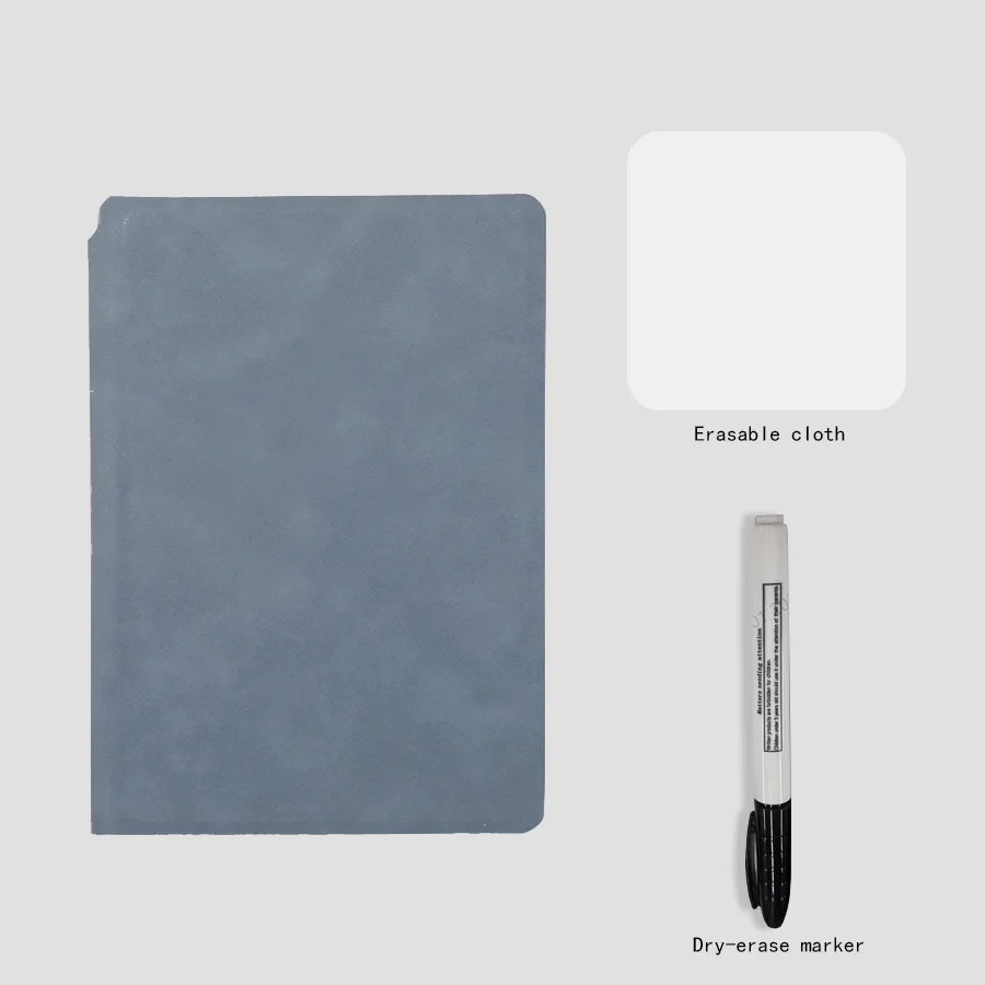 A5 Reusable Whiteboard Notebook — Portable Weekly Planner with Pen & Erasing Cloth