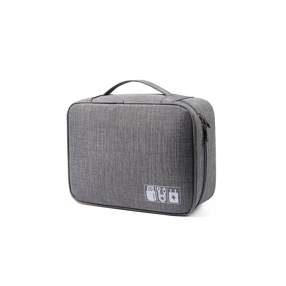 Electronics Travel Organizer Bag with Double-Layer Storage
