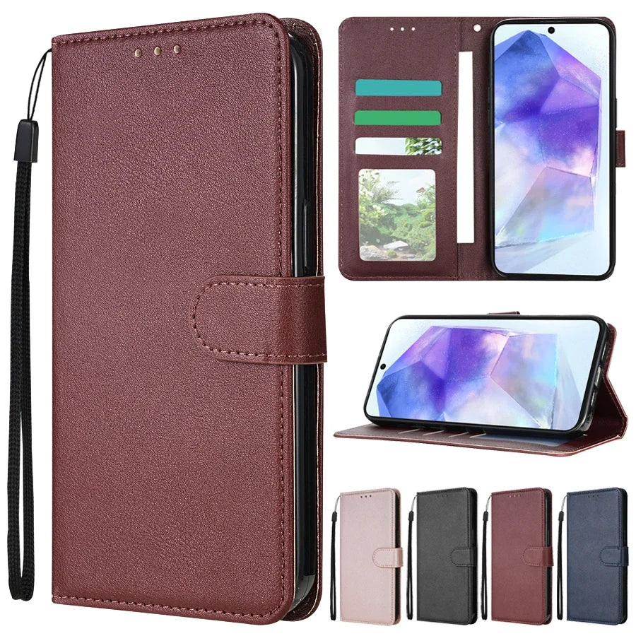 Magnetic Leather Flip Wallet Case for Samsung Galaxy A-Series (A05s-A56)