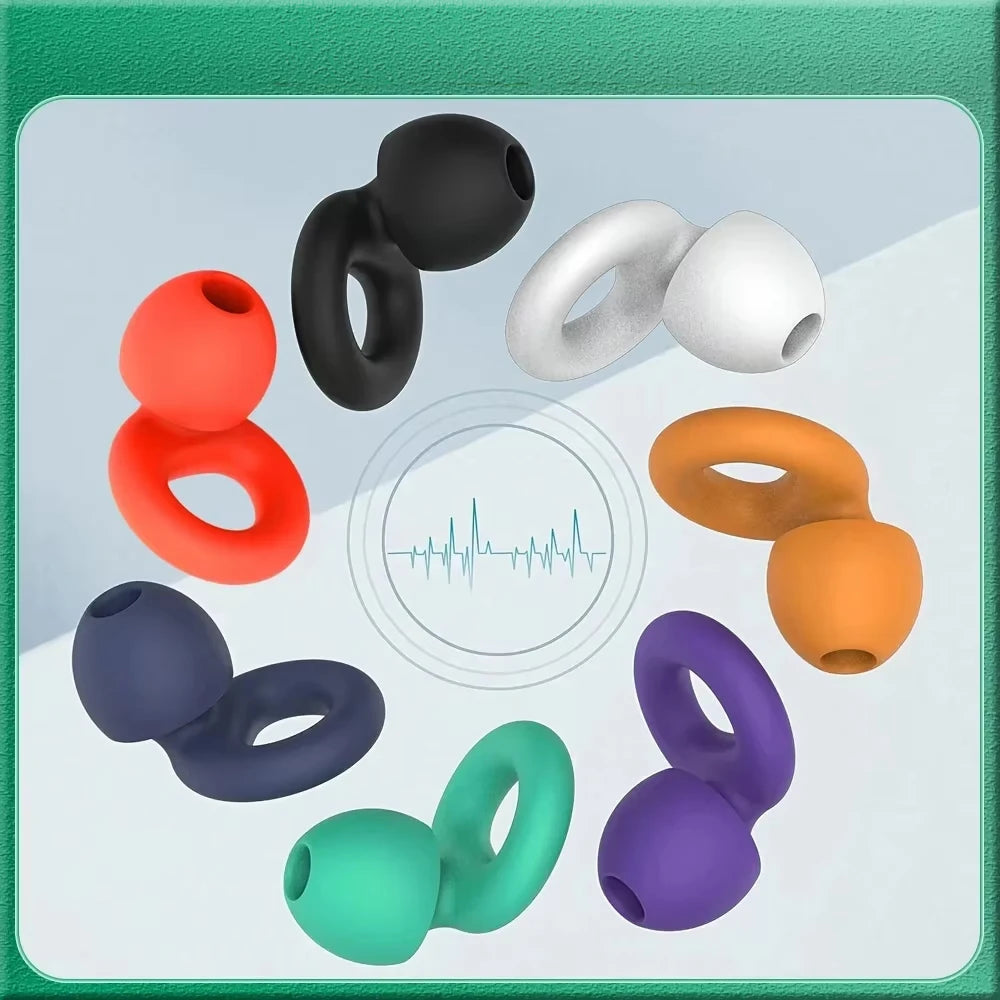 Quiet Ear Plugs for Noise Reduction — Soft Reusable Hearing Protection for Sleep, Swim & Work, 8 Tips in XS/S/M/L