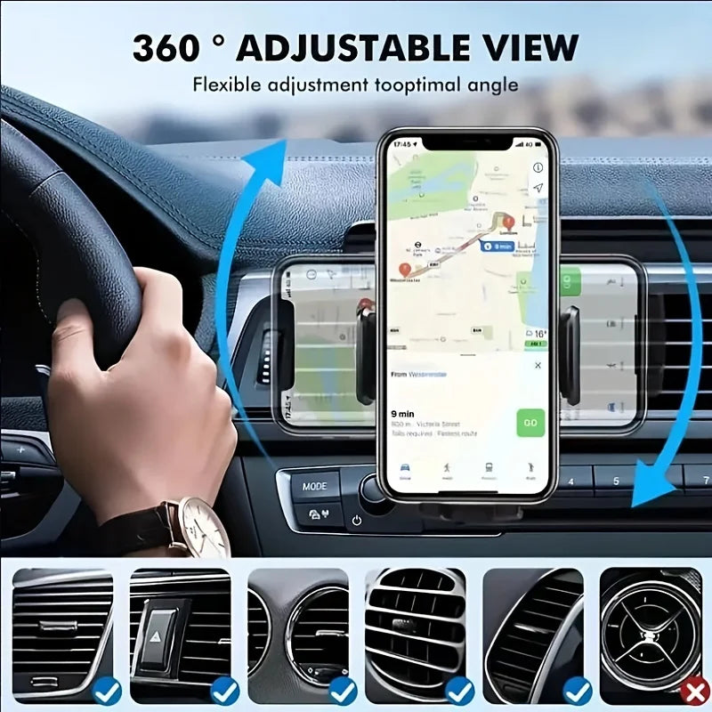 Car Air Vent Phone Holder — Clip-On Mount for 4.7–6.7″ Phones