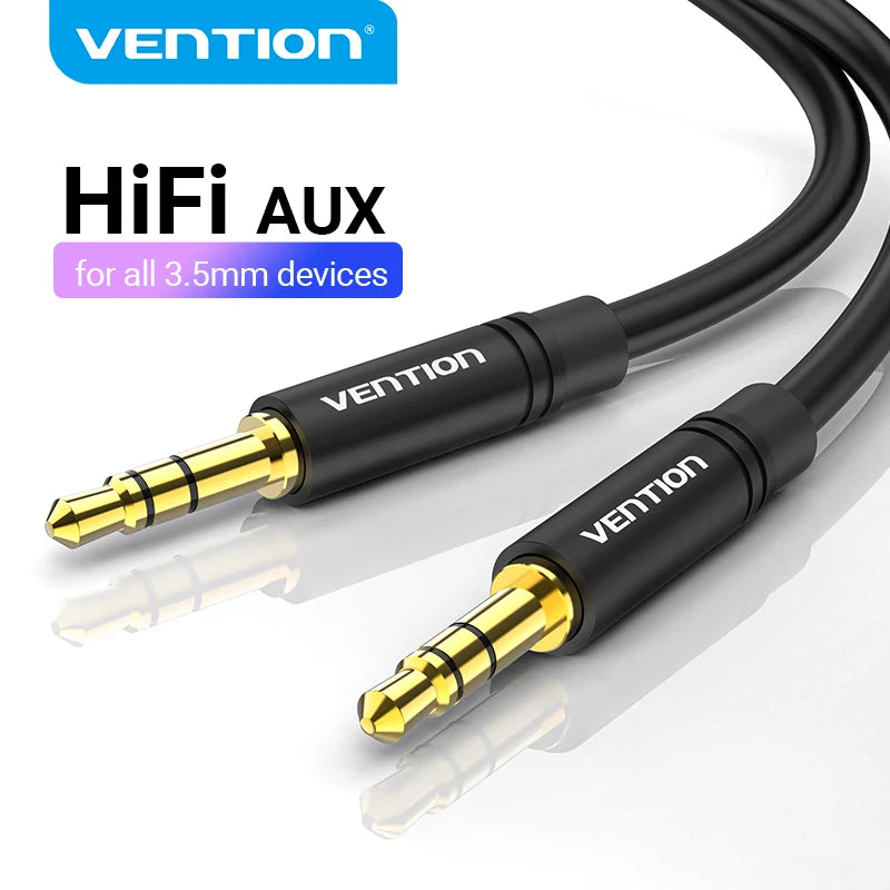 Vention 3.5mm Aux Cable — Male to Male Audio Cord for JBL, Xiaomi, Oneplus Headphones, Speakers & Car