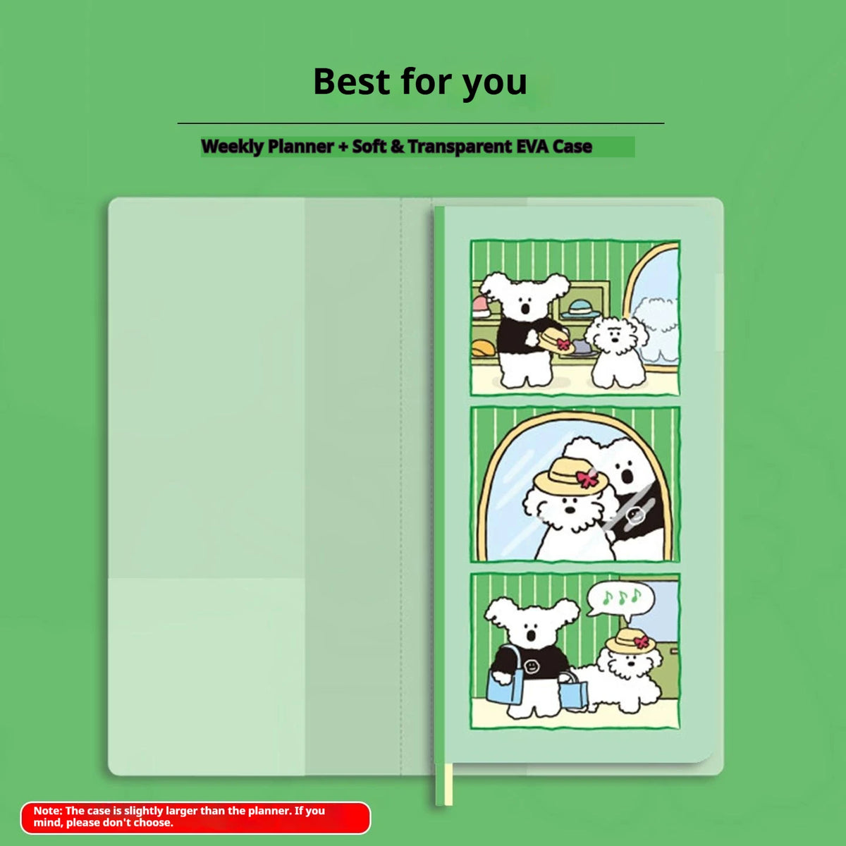 Undated Weekly Planner Book with Illustrated Cover Designs, Daily Schedule Organizer Notebook with Optional Planner Cover