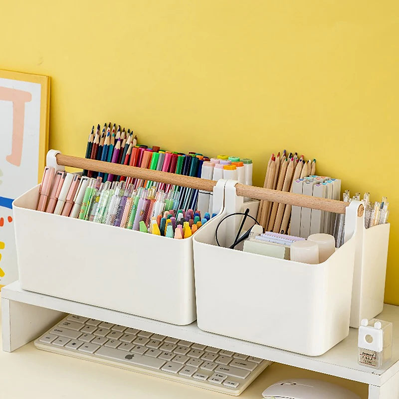 Large Capacity Desktop Pen Holder Storage Box for Office and School