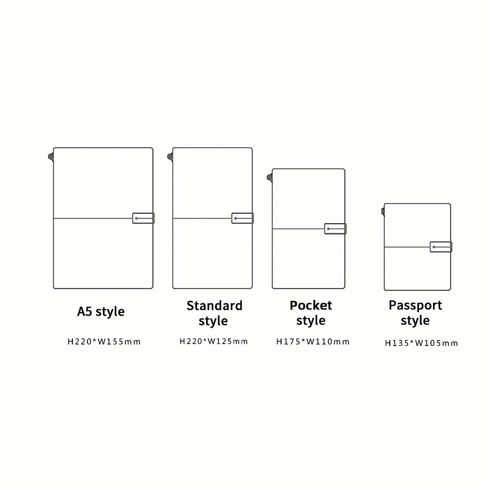 Genuine Leather Refillable Travel Journal in Four Sizes
