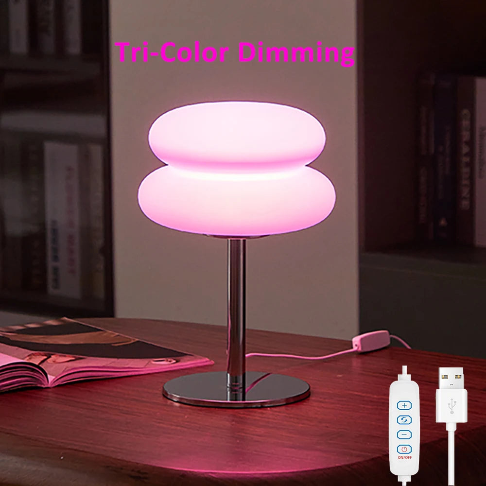 Nordic Mushroom Table Lamp — 3-Color, 9-Level Dimmable Ambient Light, USB Plug