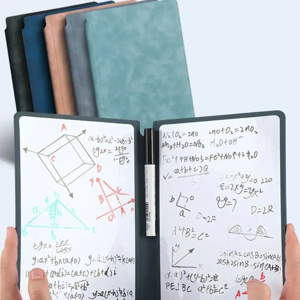 Reusable Whiteboard Notebook — Portable Weekly Planner with Pen & Erasing Cloth