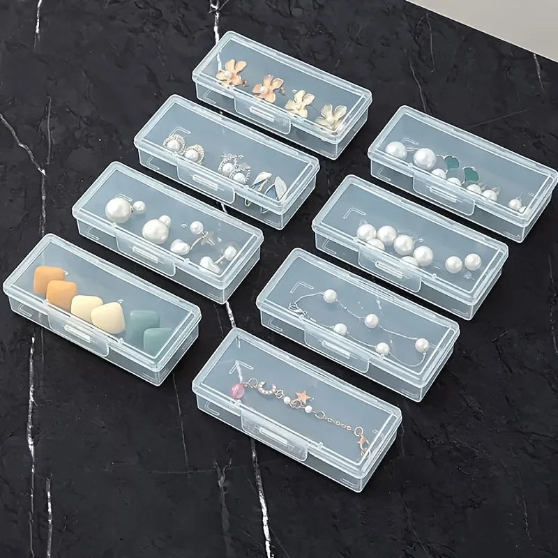 12 Pack Clear Plastic Storage Boxes with Lids for Desk Supplies, Crafts and Small Items