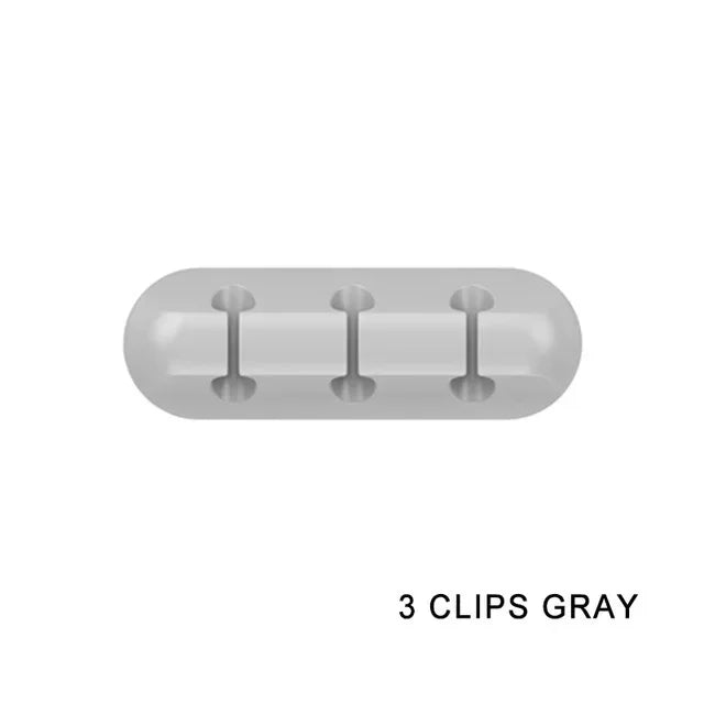 Silicone USB Cable Clip Organizer Self-Adhesive Cord Holder for Desk and Home Office