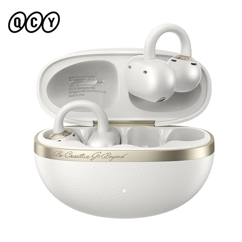 QCY Crossky C50 Open-Ear Bluetooth 6.0 Earbuds — Clip-On Sport Design with AI Clear Call & Bass Boost