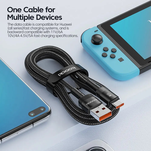 100W USB-A to USB-C Fast-Charging Cable — Data & Charging Cord for USB-C Devices