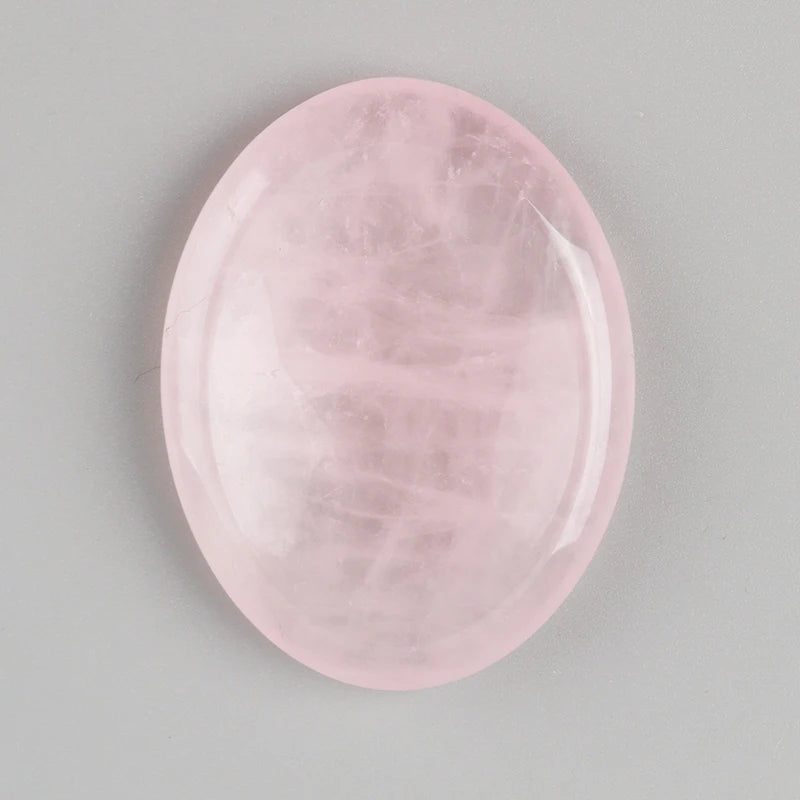 Natural Crystal Worry Stone — Hand-Carved Pocket Meditation Thumbstone