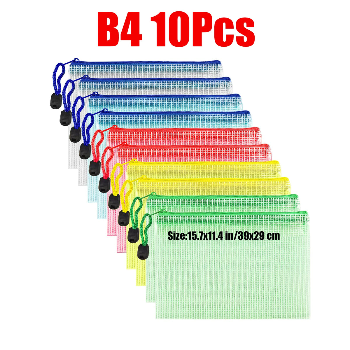 Waterproof Zipper Document Bags Clear Plastic File Folders A3 A4 A5 A6 B4 B5