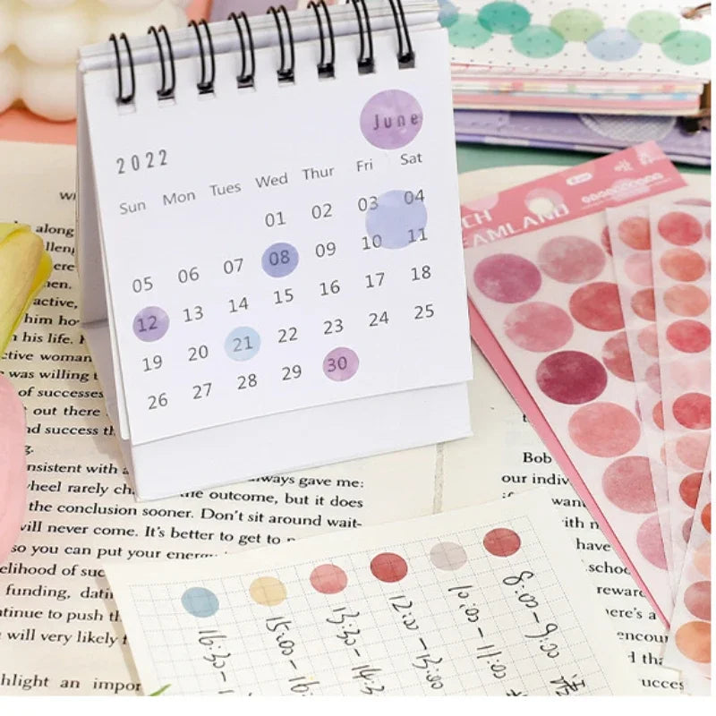 Colored Dot Stickers, 6 Sheets Decorative Planner Stickers for Journals, Scrapbooking, Diaries, and Vision Boards