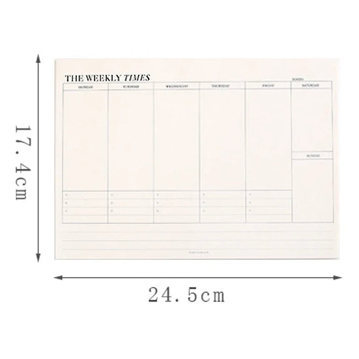 Undated Planner Notebook — Weekly or Monthly Schedule