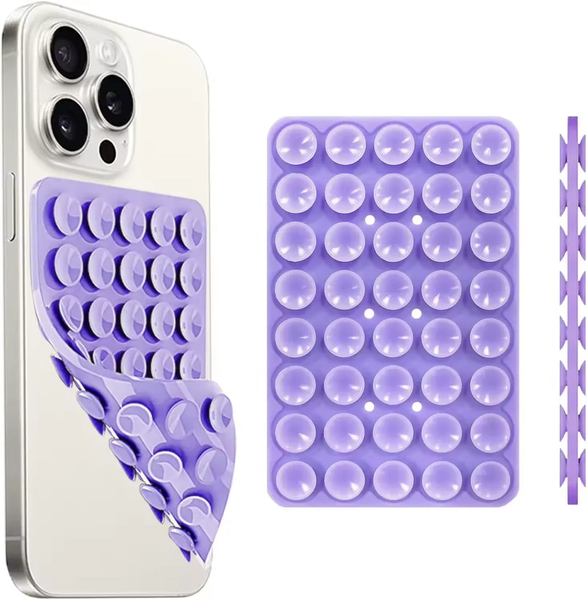 Silicone Suction Cup Phone Case Mount, Double Sided Hands-Free Strong Grip Holder for Selfies and Videos