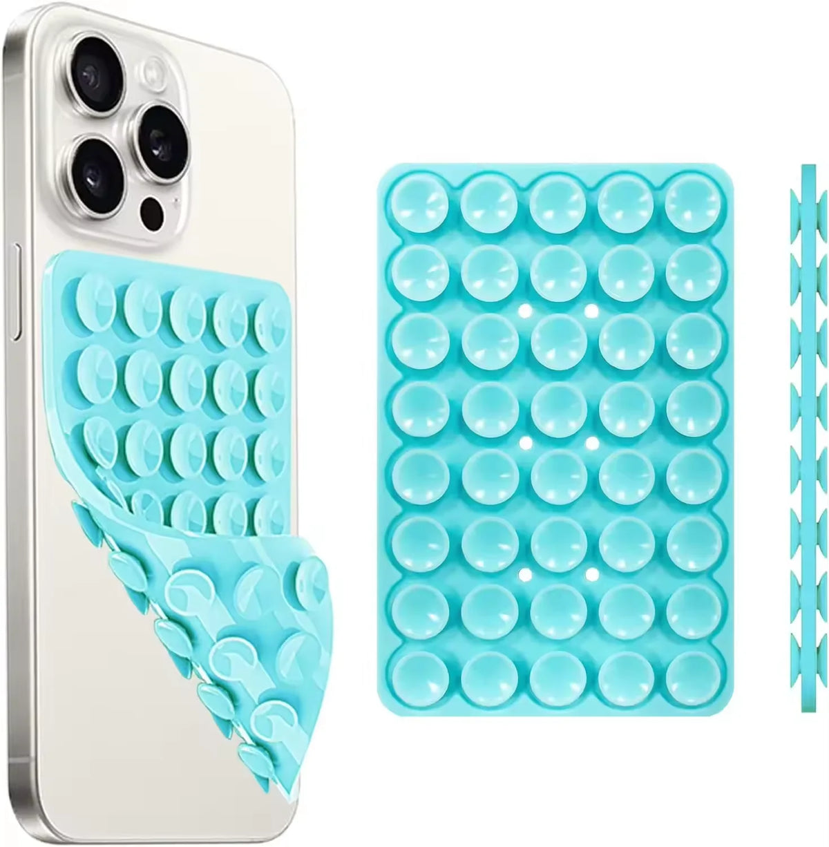 Silicone Suction Cup Phone Case Mount, Double Sided Hands-Free Strong Grip Holder for Selfies and Videos