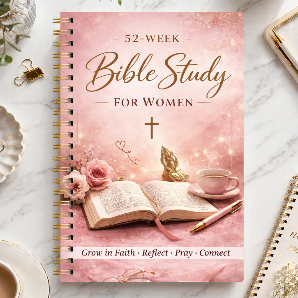 52 Week Bible Study Journal for Women, Spiral Bound Guided Faith Planner with Daily Scripture Reading and Reflection Tracker