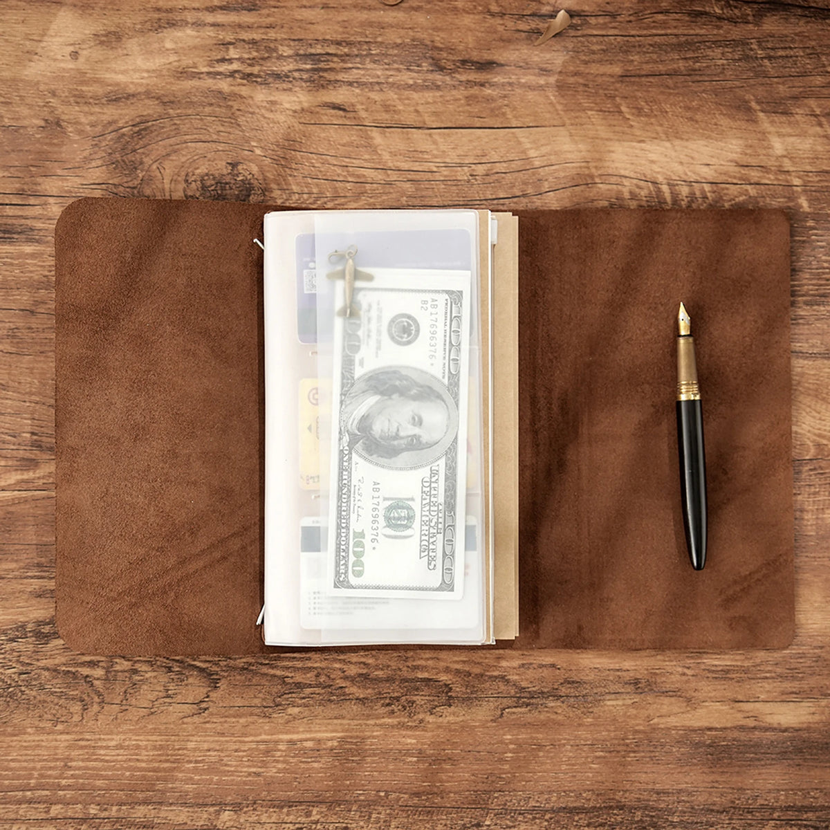 Trifold Leather Journal, Handmade Refillable Travel Journal Notebook