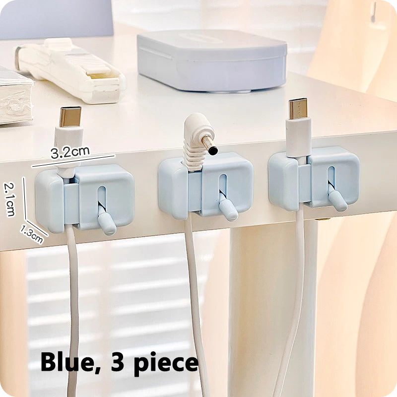 No-Drill Edge-Mounted Cord Organizer For Charging Cables And Data Wires.