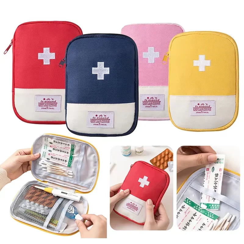 Travel Medicine Bag and Mini First Aid Kit Pouch for Pills, Vitamins and Emergency Essentials, Portable Home and Outdoor Storage
