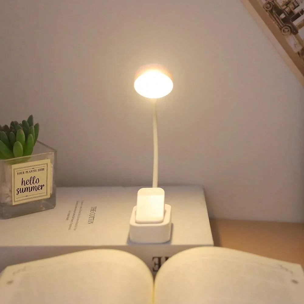 Mini Clip-On LED Reading Light — 3 Modes, Adjustable for Books & Study