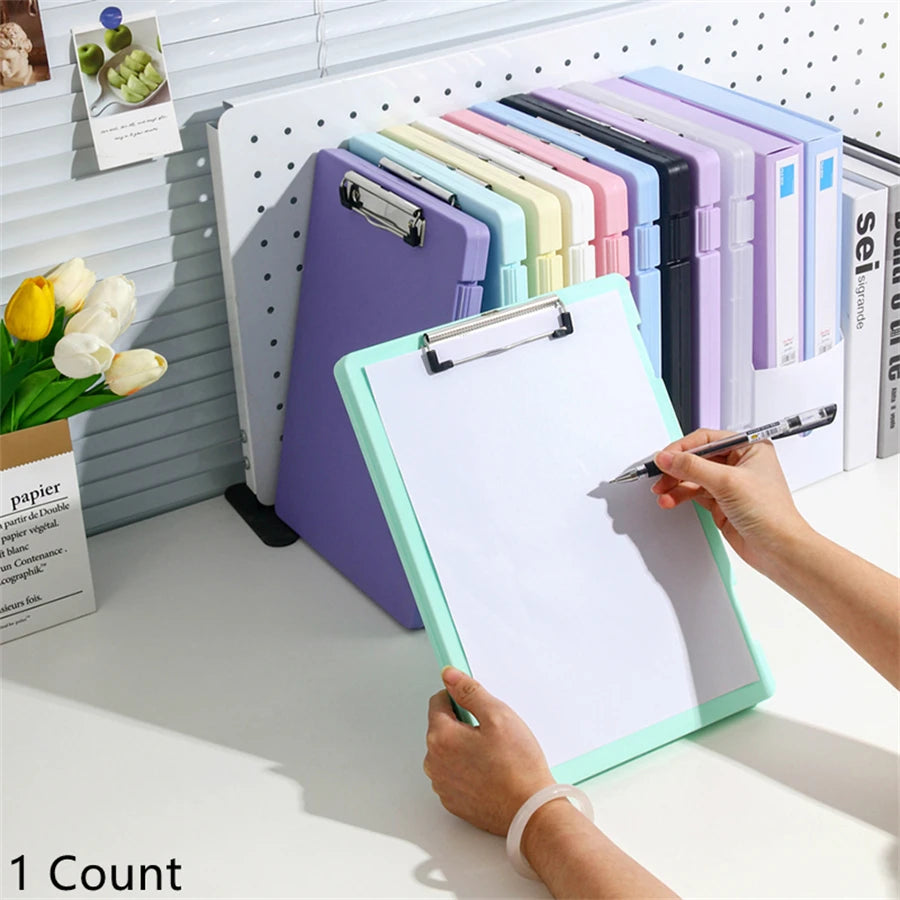 A4 Document File Folder Organizer with Clip Board for Test Papers, Office Documents and Desk Storage